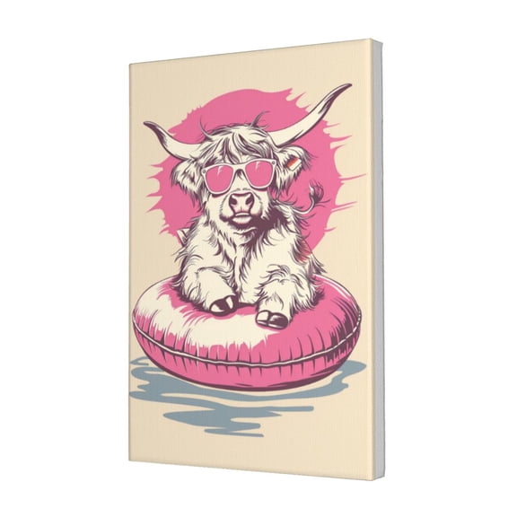 12x18 inch Oil Paintings On Canvas Cow'S Sun Bath Time,Indoor Children'S Room,Living Room,Bedroom Decor Posters & Prints,Enchanting Cow'S Sun Bath Time Modern Art Decoration Painting Poster