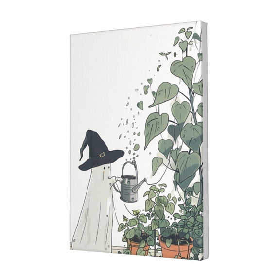 12x18 inch Oil Paintings On Canvas Phantom Watering Flowers,Funny Garden,Florists,Living Room,Man Cave Decor Wall Art Prints,Modern Style Phantom Watering Flowers Decorative Painting Canvas