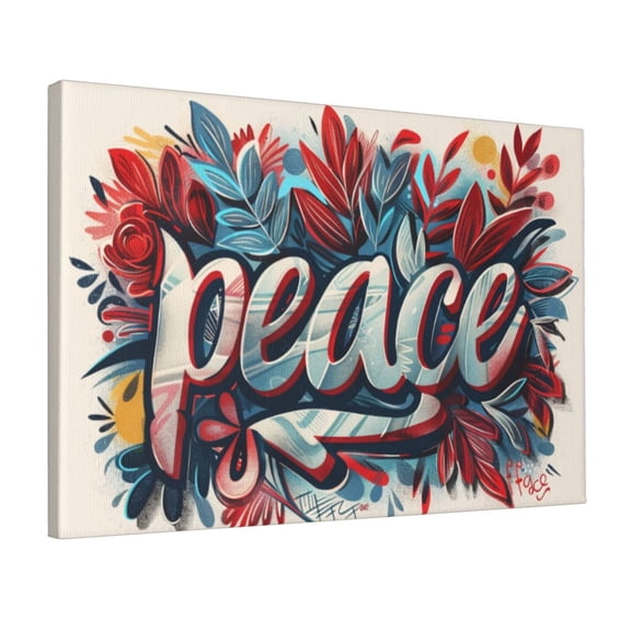 12x18 inch Painting Poster 'Peace' Slogan Flowers & Plants,Home Living Room,Kitchen,Study,Office Wall Art Paintings Prints Decor,Classic 'Peace' Slogan Flowers & Plants Modern Style Paintings