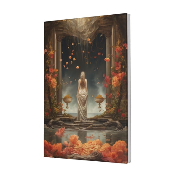 12x18 inch Paintings On Canvas Baths Women & Roses,Home Bedroom,Office,Woman Cave,Bathroom Wall Decor Art Poster & Prints,Enchanting Women & Roses Decorative Painting,For Female Friend Gifts