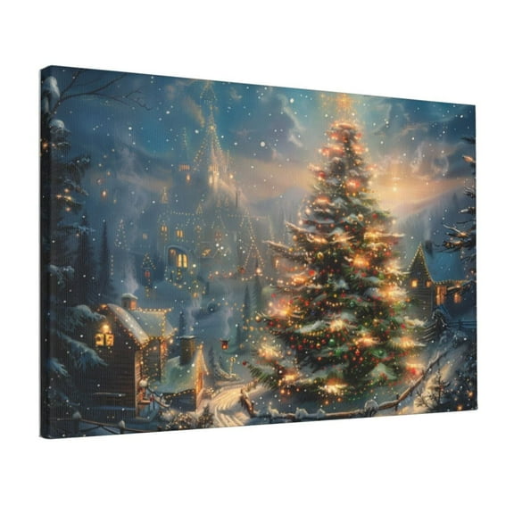 12x18 inch Paintings On Canvas Outdoor Christmas Tree Prints,Farmhouse Living Room,Yard Garden,Study Wall Decor Canvas For Painting,Modern Art Christmas Tree Decor Canvas Hanging Picture Gift