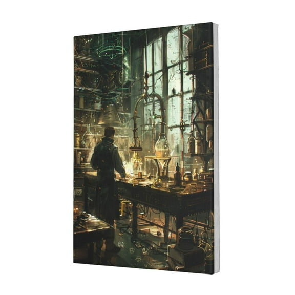 12x18 inch The Person Conducting The Experiment Canvas Frameless Painting,Indoor Studio,Bedroom,Classroom,Laboratory Paintings Wall Art Decor Posters & Prints,Gifts For Chemistry Enthusiasts
