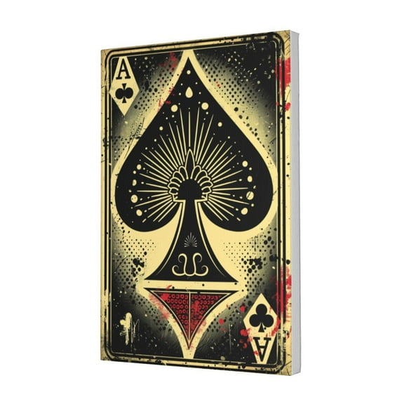 12x18 inch Poker Room Decorative Painting Ace Of Spades Poker,Home Living Room,Bedroom,Poker Room,Man Cave Decor Wall Art Canvas Poster,Gifts For Poker Lovers,Classic Ace Of Spades Paintings