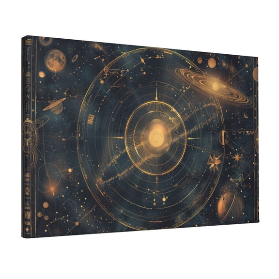 12x18 inch Retro Universe Star Map Oil Paintings On Canvas,Indoor Bedroom,Studio,Library,Cafes Wall Art Poster Prints Decor,Gifts For Star Map Lovers,Modern Style Universe Star Map Painting