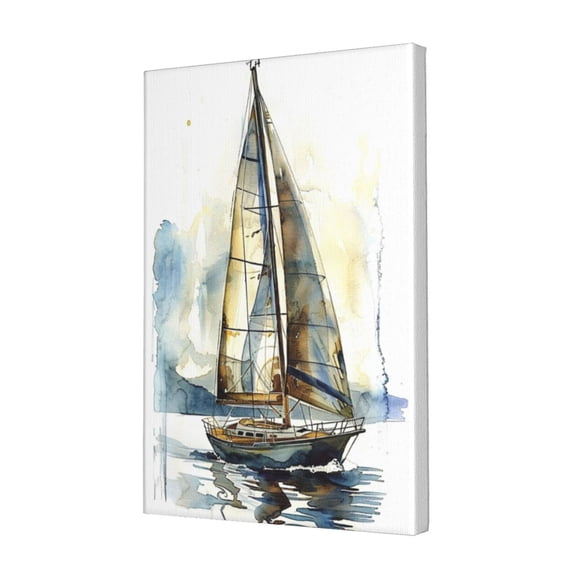 12x18 inch Sailing A Sailboat Canvas Paintings For Bedroom,Bedroom,Lounge,Office Wall Art Decoration,Charm Sailboat Poster Prints,For Sailing Lovers,Bathroom Decor Accessory,For Club,Man Cave