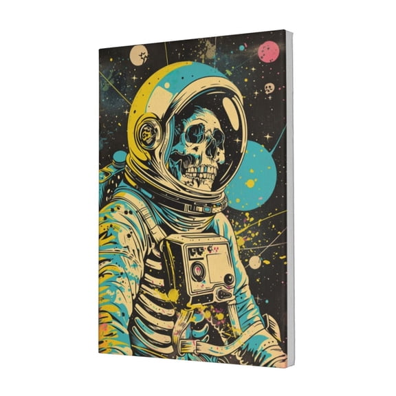 12x18 inch Skeleton Astronaut Canvas Hanging Picture,Club,Man Cave,Bar,Bathroom Wall Decor Art Prints,Modern Style Skeleton Astronaut Oil Paintings On Canvas,For Man Cave,Tavern,Lounge,Cafes
