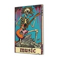 thumbnail image 1 of 12x18 inch Skull Playing Guitar 'Music' Slogan Paintings On Canvas,Home Bedroom,Music Room,Study Wall Decor Canvas Painting,Modern Style Skull Playing Guitar Decor Poster,For Man Cave,Tavern, 1 of 6