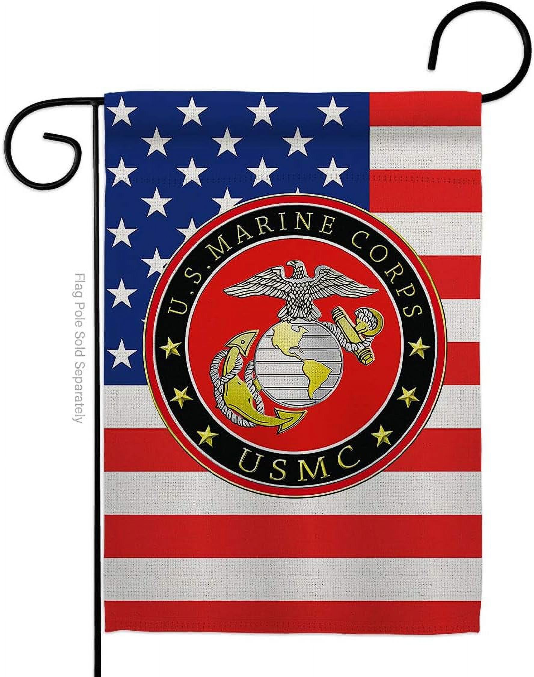 Breeze Decor USMC Gartenflagge – 33x47 Cm, Doppelseitig, Wetterfest, Made In USA