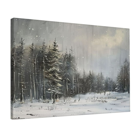 12x18 inch Yard Decor Winter Forest Landscape Canvas Pictures,Bathroom,Living Room,Bedroom,Studio Wall Decor Art Prints,Enchanting Landscape Winter Forest Painting Hanging Picture Decor Gift