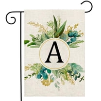 12x18Inches Monogram Letter A Garden Flag Double Sided Floral Yard Flags Small Burlap Family Last Name Initial Garden Flags for Outside Decoration