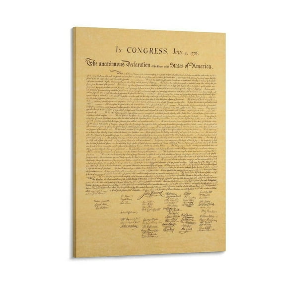 12x18inch(30x45cm) , 16x24inch(40x60cm)1776 United States Declaration Of Independence Wall Art Posters For Room Aesthetic Poster For Bedroom Living Room Bathroom Kitchen Office Decor