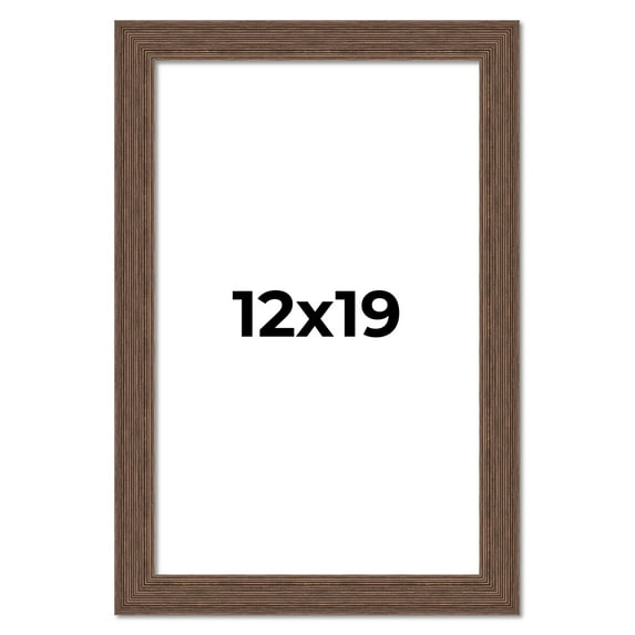 12x19 Farmhouse Brown Solid Wood Picture Frame Width 1.5 Inches | Interior Frame Depth 0.5 Inches |