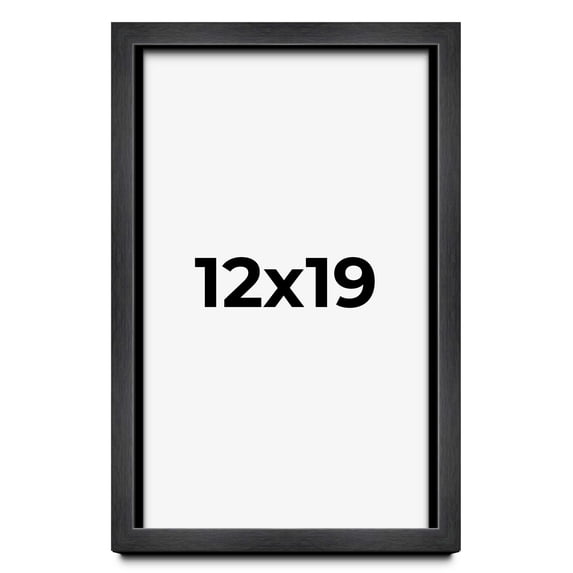 12x19 Frame Black Charcoal Grey Wood Textured Picture Frame | 0.75 Inch Moulding Width | Gunmetal