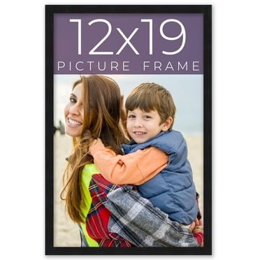 12x19 Frame Black Real Wood Picture Frame Width 0.75 inches | Interior Frame Depth 0.5 inches |