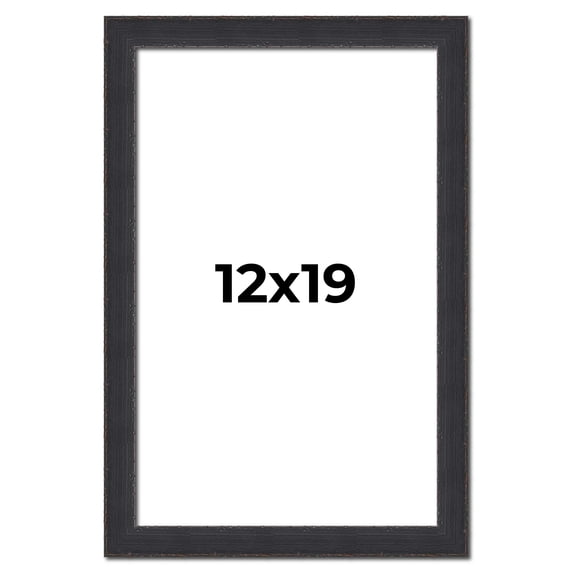 12x19 Frame Black Real Wood Picture Frame Width 1.25 Inches | Interior Frame Depth 0.5 Inches |
