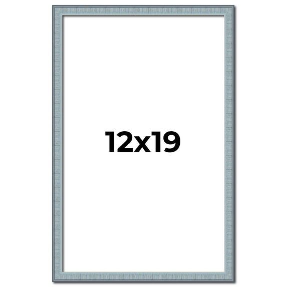 12x19 Frame Blue Scuffed Farm Board Solid Wood Picture Frame Width 0.75 Inches | Interior Depth 0.5