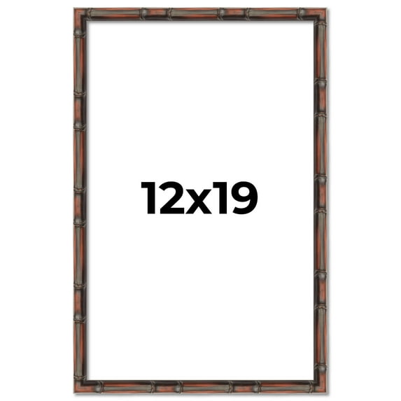 12x19 Frame Brown Bamboo with Dark Coffee/Walnut Finish | Solid Wood Picture Frame Width 0.75