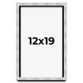 thumbnail image 1 of 12x19 Frame Brushed Silver Solid Wood Picture Frame | 0.75 Inch Moulding Width | Rabbet Depth 0.75, 1 of 5