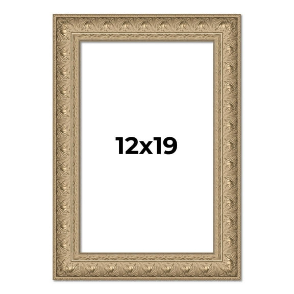 12x19 Frame Ornate Silver Beaded Solid Wood Picture Frame Width 2.5 Inches | Interior Depth 1