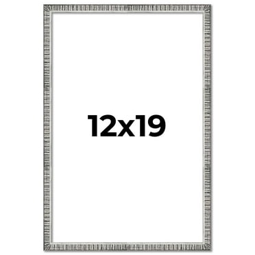 12x19 Frame Silver Grey Distressed Solid Wood Picture Frame | 0.75 Inch Moulding Width | Interior