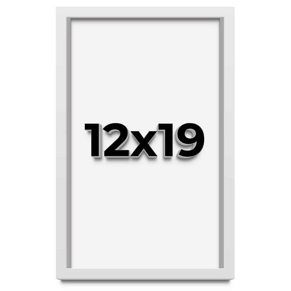 12x19 Shadow Box Frame White | 1 Inches Deep Real Wood Contemporary Shadowbox Display Frame | UV