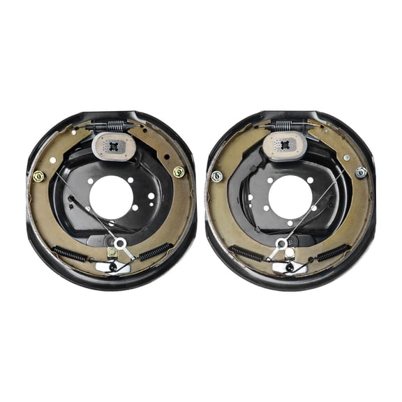 12x2 Electric Trailer Brake Assembly, 7000lbs Axle, Self-Adjusting, 5-Hole, with Backing Plates - Pair
