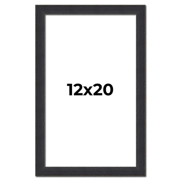 12x20 Frame Black Real Wood Picture Frame Width 1.25 Inches | Interior Frame Depth 0.5 Inches |
