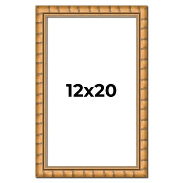 12x20 Frame Gold Real Wood Picture Frame Width 1.5 inches | Interior Frame Depth 0.5 inches |