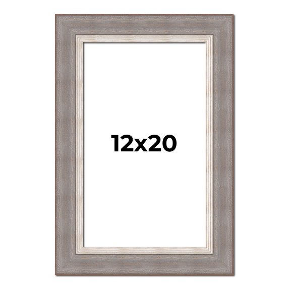 12x20 Frame Grey Real Wood Picture Frame Width 2.75 Inches | Interior Frame Depth 0.5 Inches |