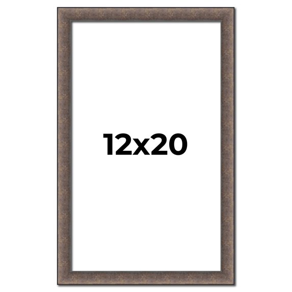 12x20 Frame Silver Real Wood Picture Frame Width 1.25 Inches | Interior Frame Depth 0.5 Inches |