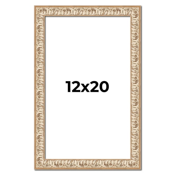 12x20 Frame White Real Wood Picture Frame Width 1.5 inches | Interior Frame Depth 0.5 inches |