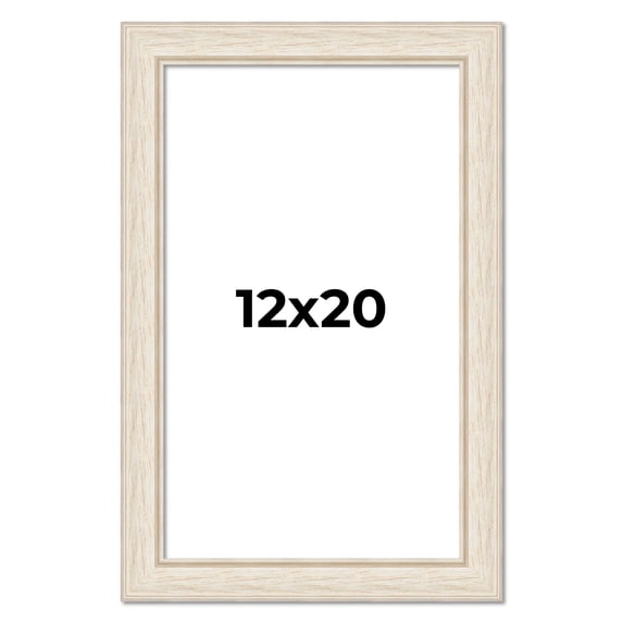 12x20 Frame White Real Wood Picture Frame Width 1.75 inches | Interior Frame Depth 0.5 inches |
