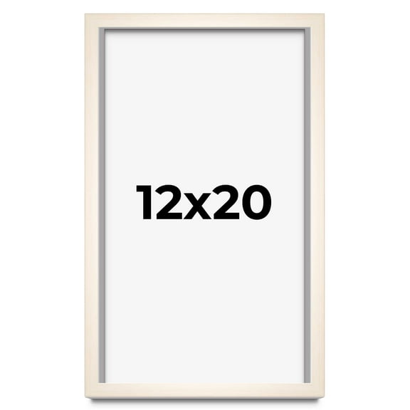 12x20 Frame White Wheat Solid Wood Picture Frame | Moulding Width 0.75 Inches | Interior Depth 0.5