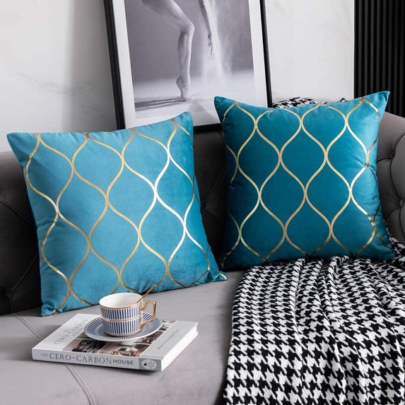 12x20 Inch Gold Velvet Throw Pillow Covers: 2 Pack Rectangular Decorative