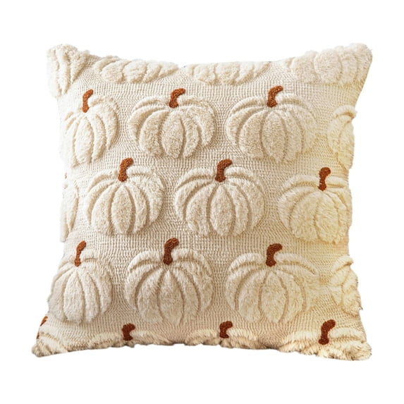 12x20 Inch Set of 2 Pumpkin Pillow Covers – Soft Plush Faux Fur Jacquard Throw for Indoor Home Sofa Fall Decor