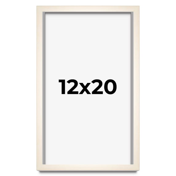 12x20 Shadow Box Cream of Wheat White Washed Display Frame | 0.875 Inches Deep Solid Wood Shadowbox