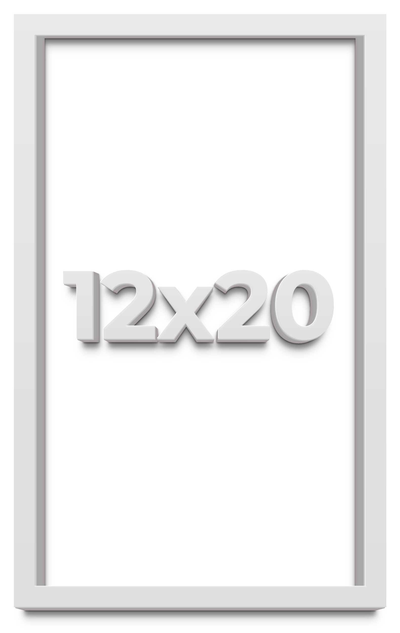 12x20 Shadow Box Frame White | 2 Inches Deep Real Wood Contemporary ...