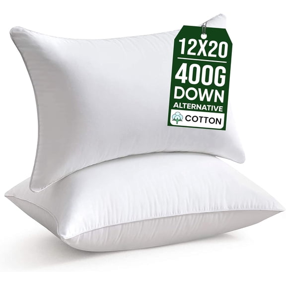 12x20 Throw Pillow Inserts Set of 2, Soft Fluffy Down Alternative Throw Pillows for Couch, Pillow Forms 12 x 20, Pillow Filling Stuffing for Decorative Covers,Machine Washable