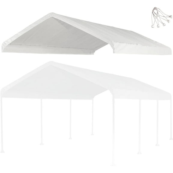 12x20 ft Carport Replacement Canopy Cover - Heavy-Duty Waterproof Tarp with UV Protection, Easy Install Canopy Shelter Top (Frame NOT Included)