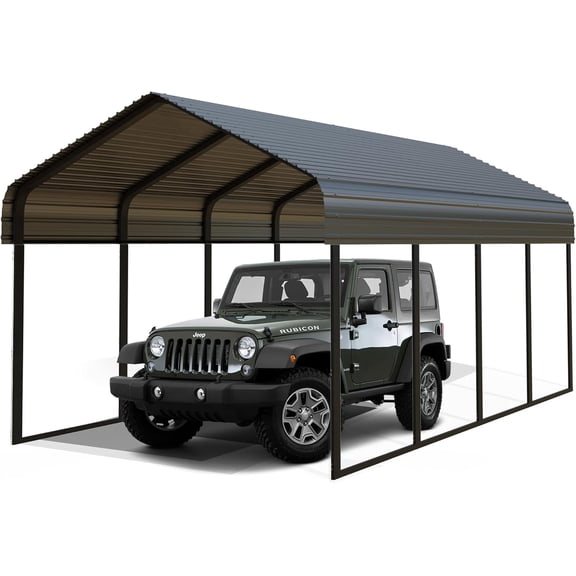 RV Metal 12x20FT Heavy Duty Carport Canopy Kit, All-Weather Aluminum Car Port with Steel Frame Shelter Cover for Cars, Trucks, Boats, Patio & Backyard