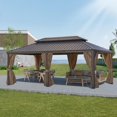 thumbnail image 1 of 12x20FT Outdoor Permanent Hardtop Gazebo with Steel Canopy, Aluminum Frame, Weather-Resistant for Patio, Garden, and Backyard – Ideal for Outdoor Gatherings and Shade, 1 of 5