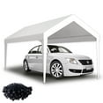 thumbnail image 1 of 12x20FT Portable Carport Garage Tarp, Carport Car Tent Car Canopy Protected Trap with Elastic Buckles, Car Port UV Resistant Anti-Snow Outdoor Shed Trap for Garage Shelter, Frame is Not Included,White, 1 of 7
