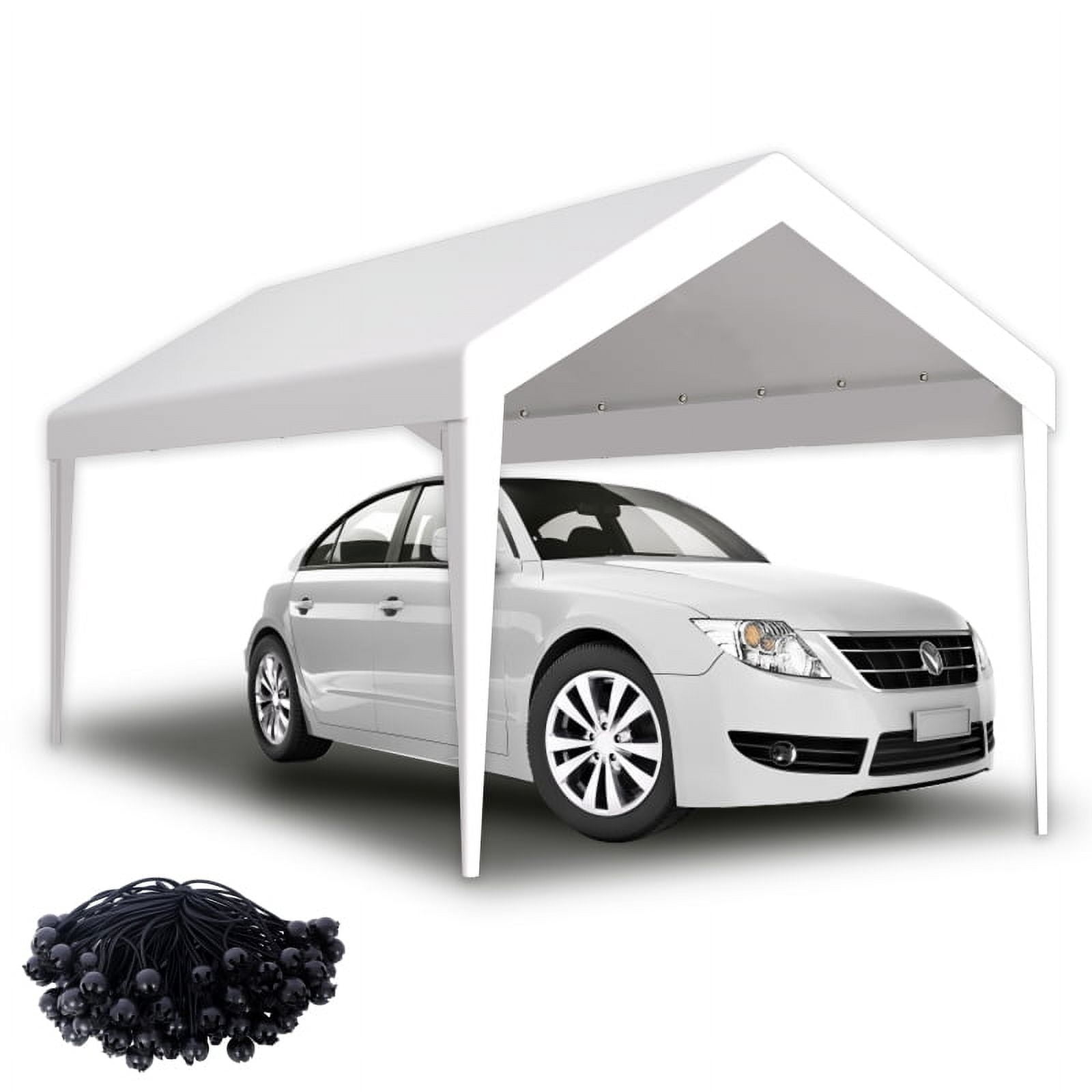 12x20ft Carport Replacement Canopy Cover, Waterproof & UV Protected Tarp with 76 Elastic Buckles Suit for Garage Shelter, Frame is Not Included,grey12x20