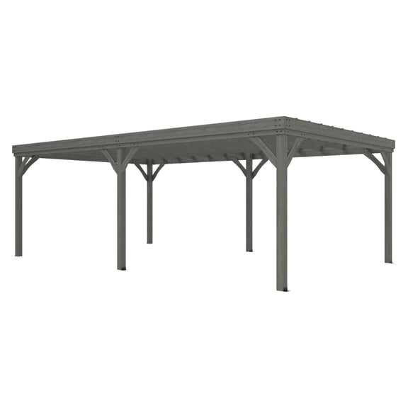12x20ft Outdoor Pergola, Wooden Grape Vine Gazebo with Anchors - Garden Patio Backyard Deck Gray