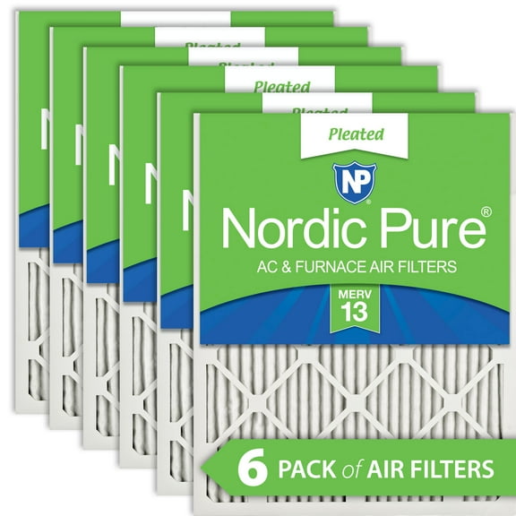 12x20x1 (11_1/2x19_1/2) Pleated MERV 13 Air Filters 6 Pack