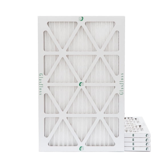 12x20x1 MERV 10 Pleated HVAC Air Filters by Glasfloss. ( Quantity 5 ) Exact Size: 11-1/2 x 19-1/2 x 7/8