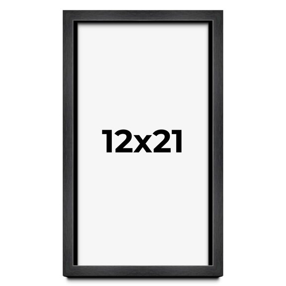 12x21 Frame Black Charcoal Grey Wood Textured Picture Frame | 0.75 Inch Moulding Width | Gunmetal