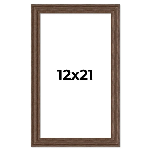 12x21 Frame Brown Farmhouse Solid Wood Picture Frame Width 1.5 Inches | Interior Frame Depth 0.5