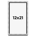thumbnail image 1 of 12x21 Frame Brushed Silver Solid Wood Picture Frame | 0.75 Inch Moulding Width | Rabbet Depth 0.75, 1 of 5