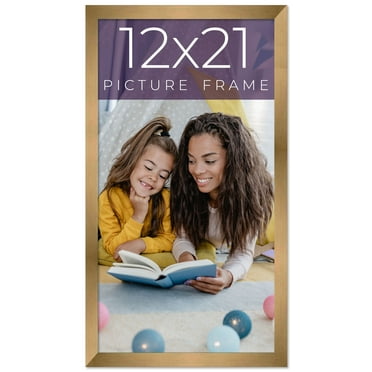 12x21 Frame Gold Bronze Solid Wood Picture Frame Width 0.75 Inches | Interior Frame Depth 0.5